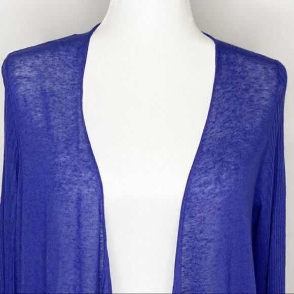 Eileen Fisher Open Front Semi Sheer Linen Blend Cardigan Size Small Petite - Picture 4 of 10